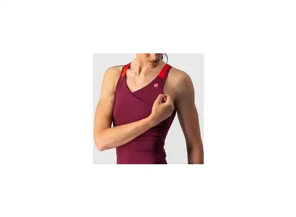 Castelli Solaris dámsky dres bez rukávov bordeaux/červená
