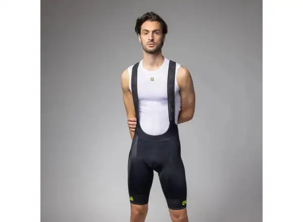 Alé Pragma Corsa 2.0 pánske šortky s vložkou a trakmi Black/Fluo Yellow