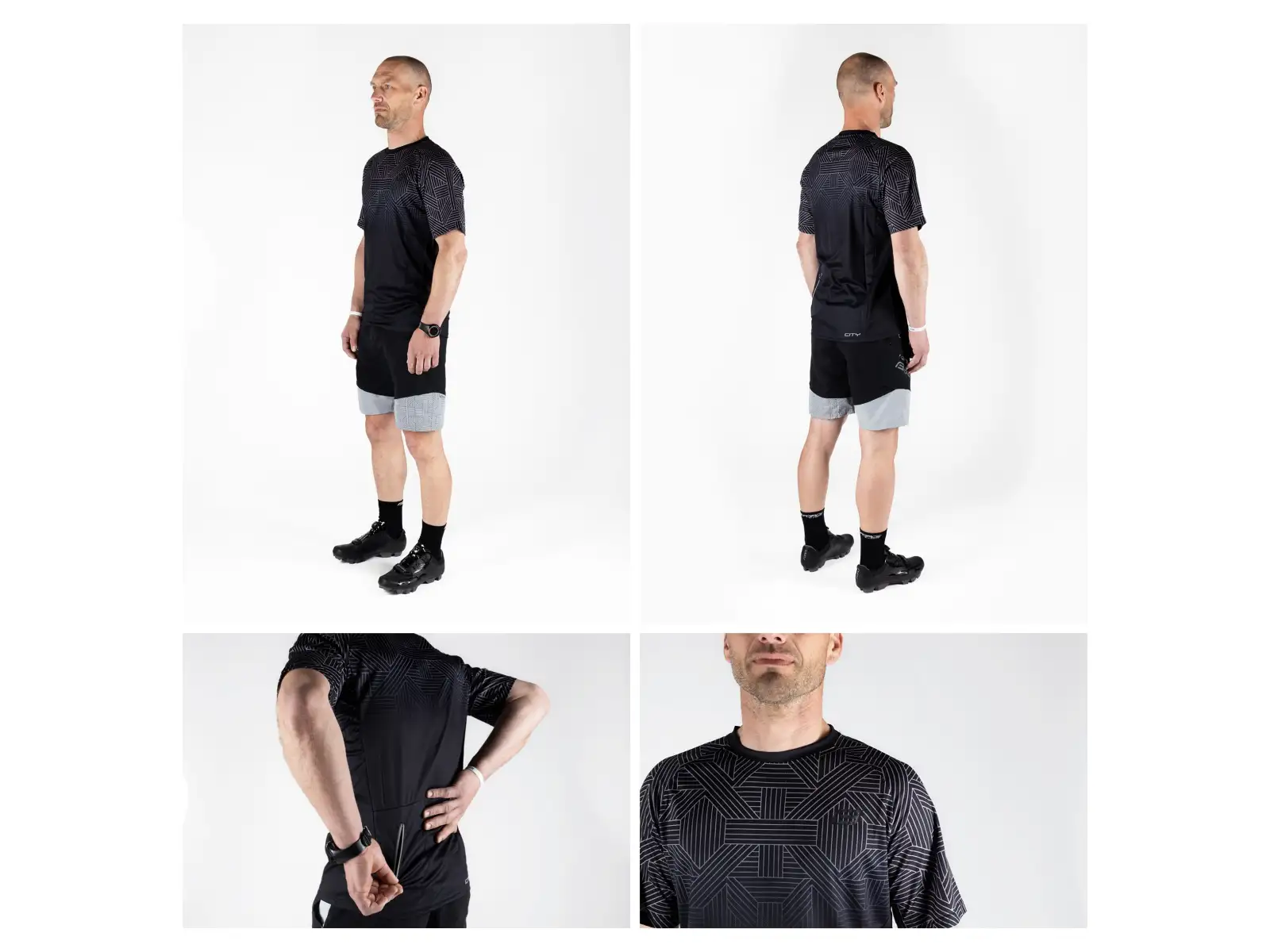 Force City pánsky dres krátky rukáv čierna/sivá