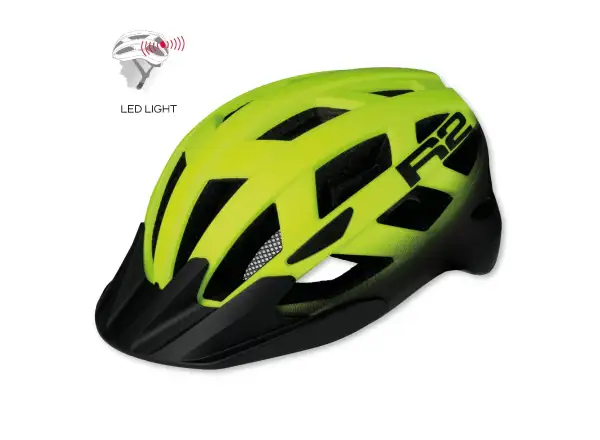 R2 Lumen cyklistická prilba neónová žltá/čierna
