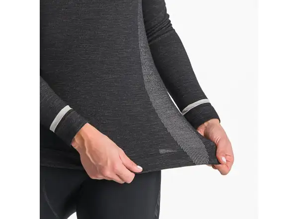 Castelli Merino dámske spodne triko dlhy rukáv čierna