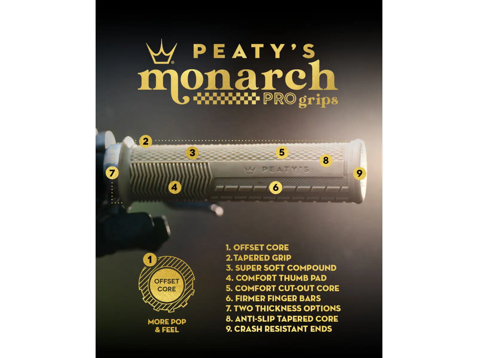 Peatys Monarch Pro Knurl Thin gripy Black