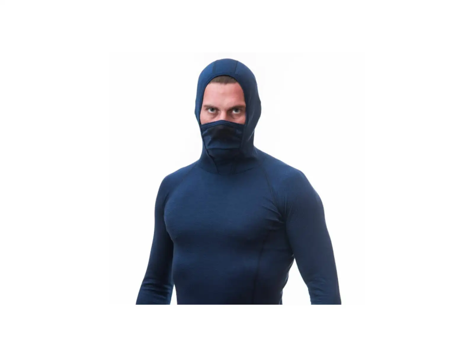 Sensor Merino DF pánske tričko dlhý rukáv s kapucňou Deep Blue