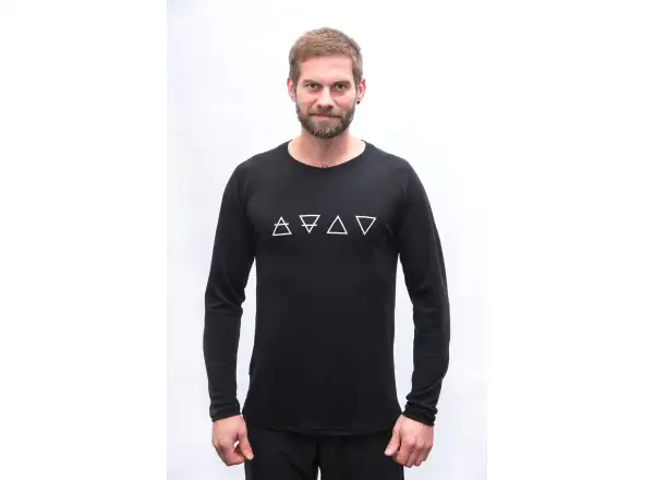 Sensor Merino Blend Elements pánske tričko dlhý rukáv čierna