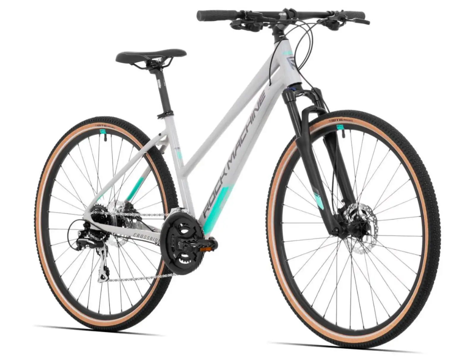 Rock Machine CrossRide 300 Lady gloss light grey/dark grey dámsky trekingový bicykel