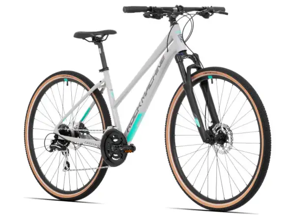 Rock Machine CrossRide 300 Lady gloss light grey/dark grey dámsky trekingový bicykel