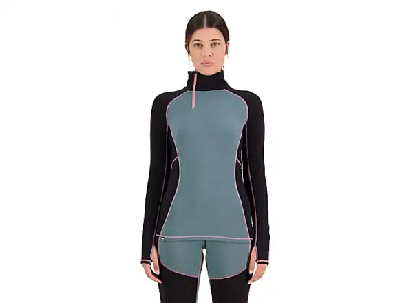 Mons Royale Olympus Half Zip WMNS dámske tričko s dlhým rukávom burnt sage/black