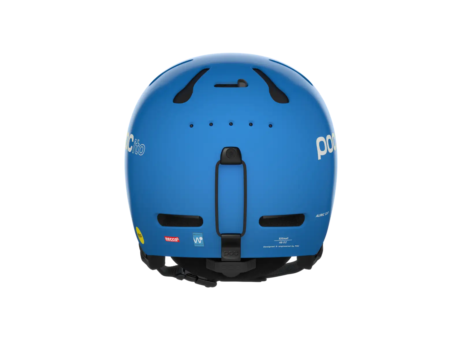 POC POCito Auric Cut MIPS detská lyžiarska prilba Fluorescent Blue