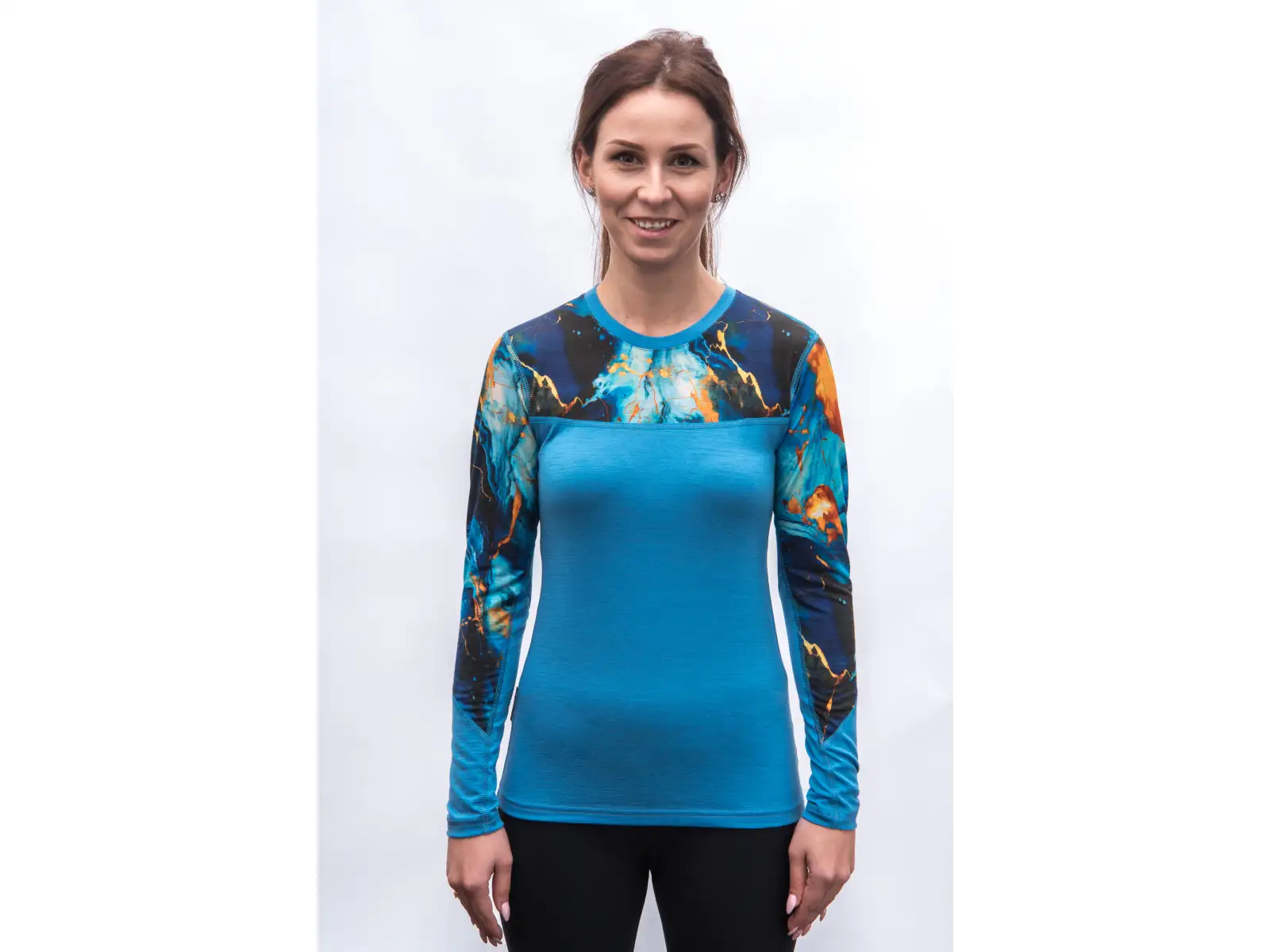 Sensor Merino Impress dámske tričko dlhý rukáv modrá/universe
