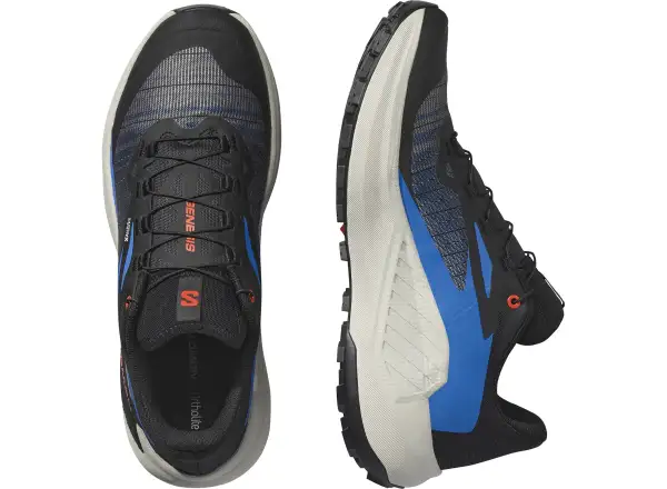 Salomon Genesis pánska bežecká obuv Black/French Blue/Cherry Tomato