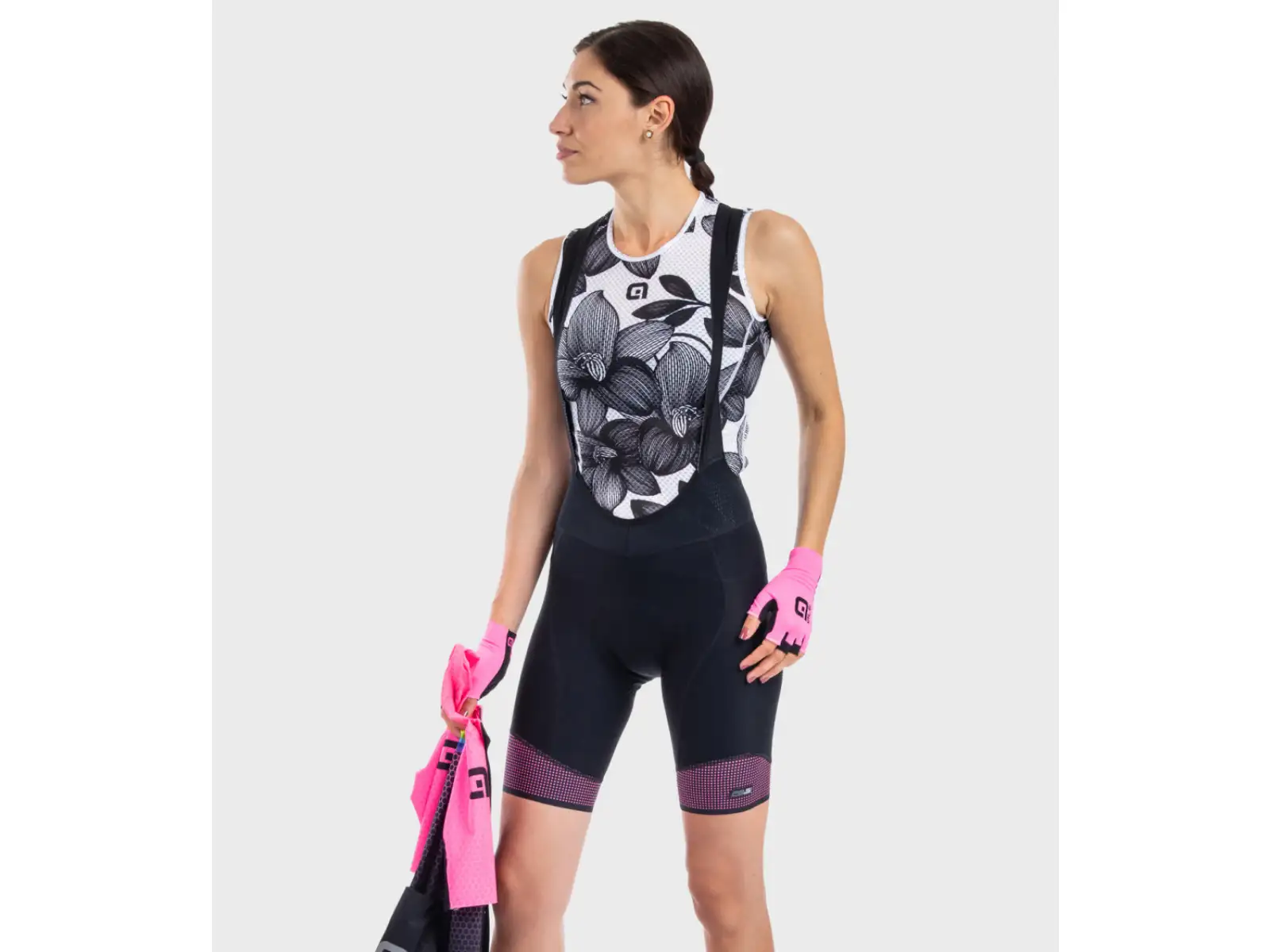 Alé PR-S Master 2.0 dámske kraťasy s trakmi a vložkou Black/Fluo Pink