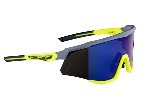 Force Sonic cyklistické okuliare šedé/fluo, modrofialové zrkadlové sklá