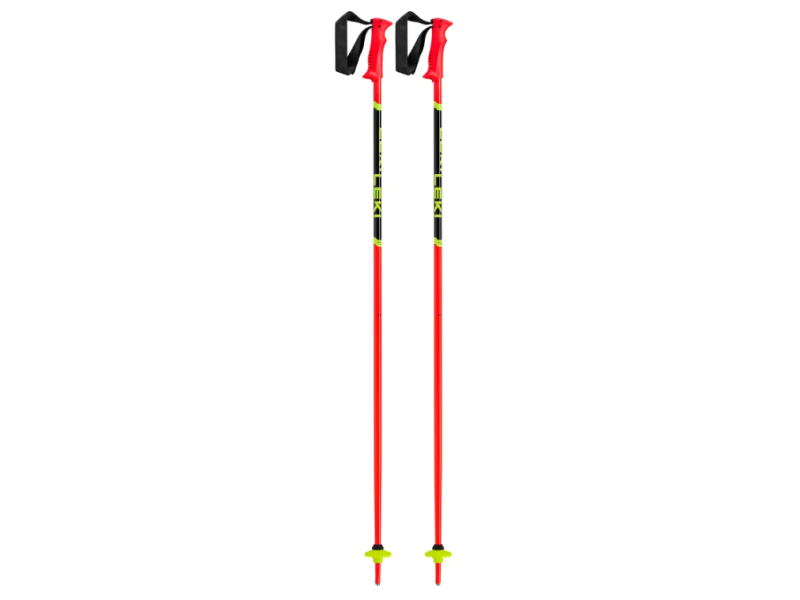 Leki Racing Kids detské zjazdové palice Bright Red/Black/Neon Yellow