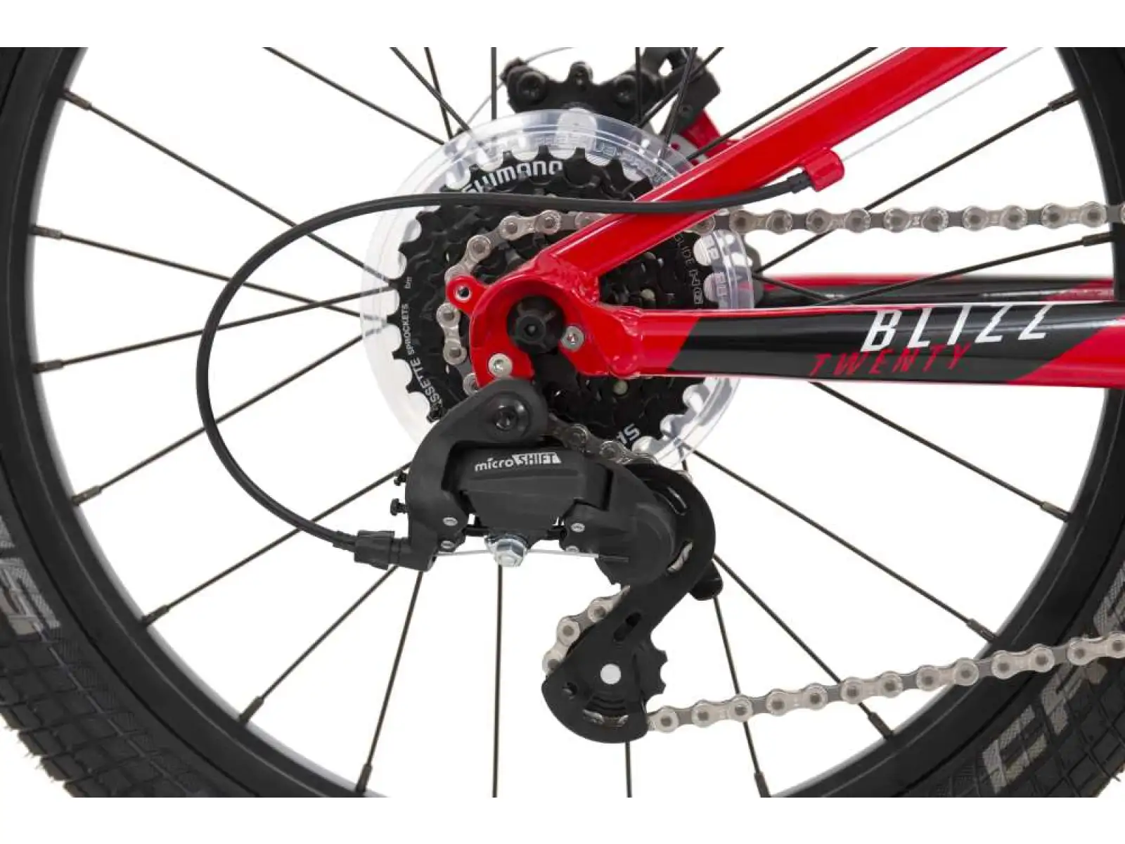 Rock Machine Blizz 20 MD detský bicykel Gloss červená/biela/čierna