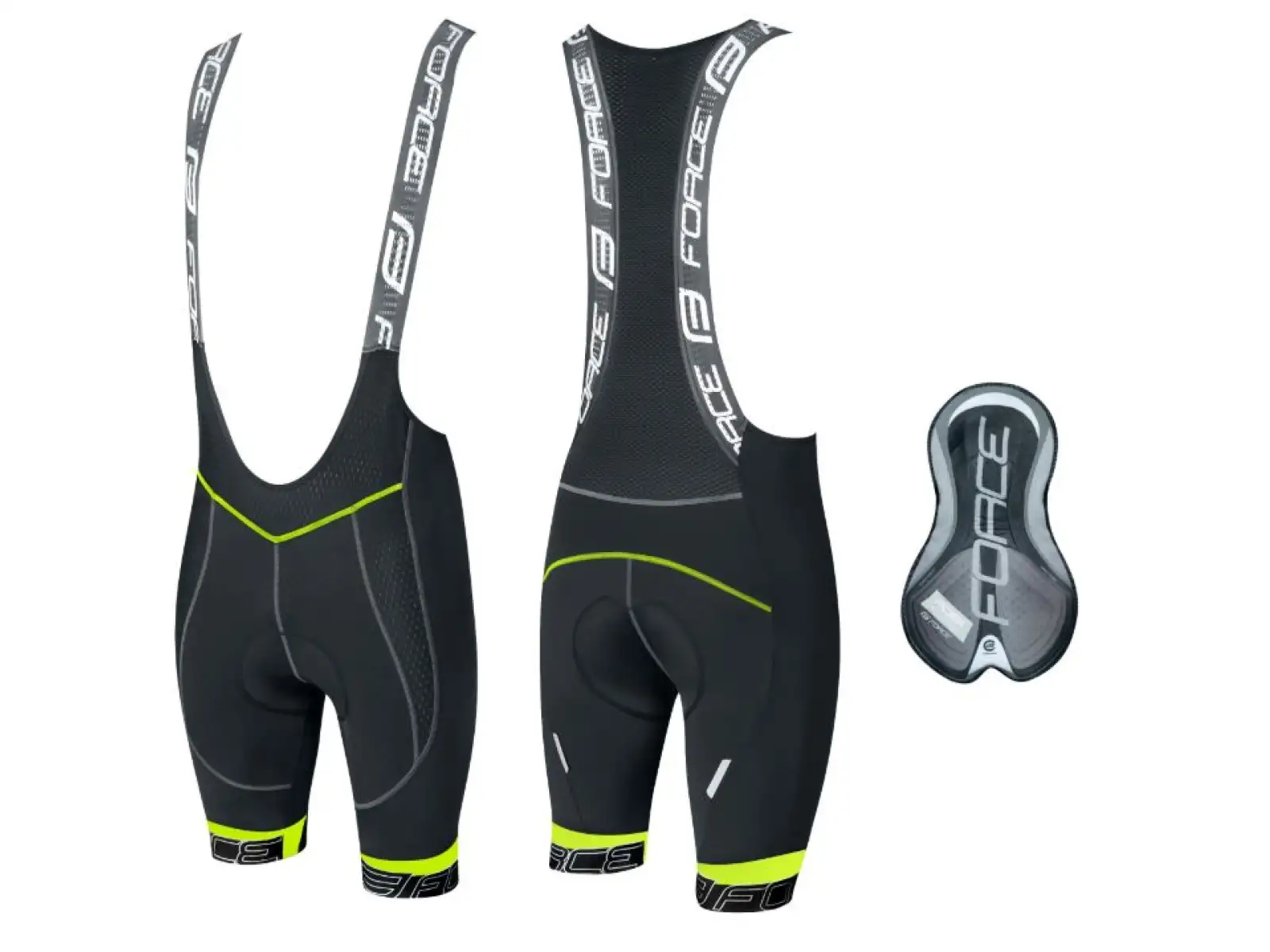 Force Fame pánske šortky s podšívkou a laclom black/fluo