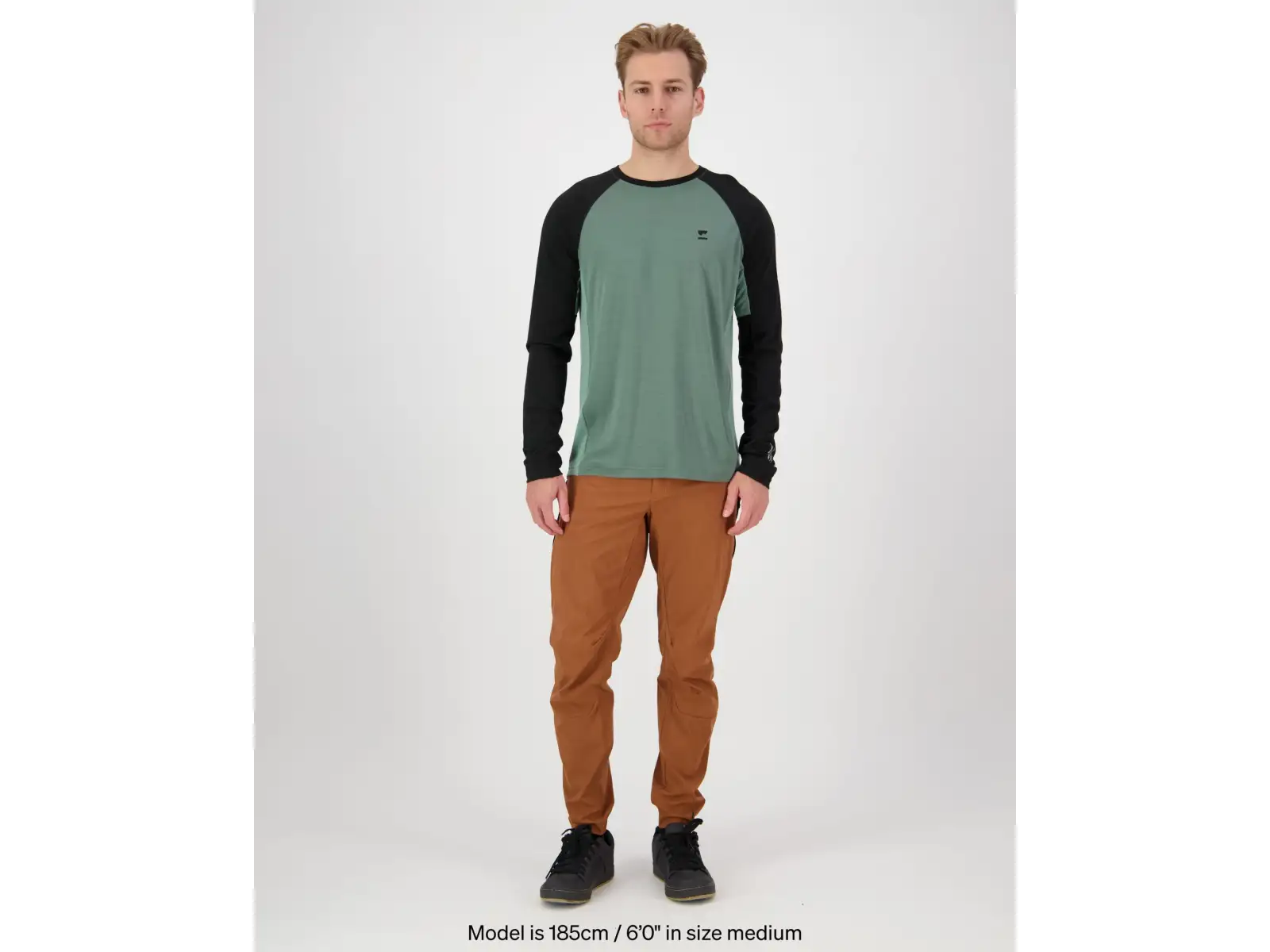 Mons Royale Tarn Merino pánske tričko dlhý rukáv Cypress / Black / Thyme