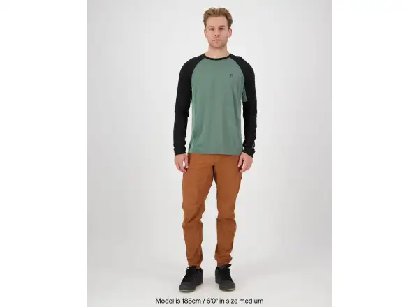 Mons Royale Tarn Merino pánske tričko dlhý rukáv Cypress / Black / Thyme