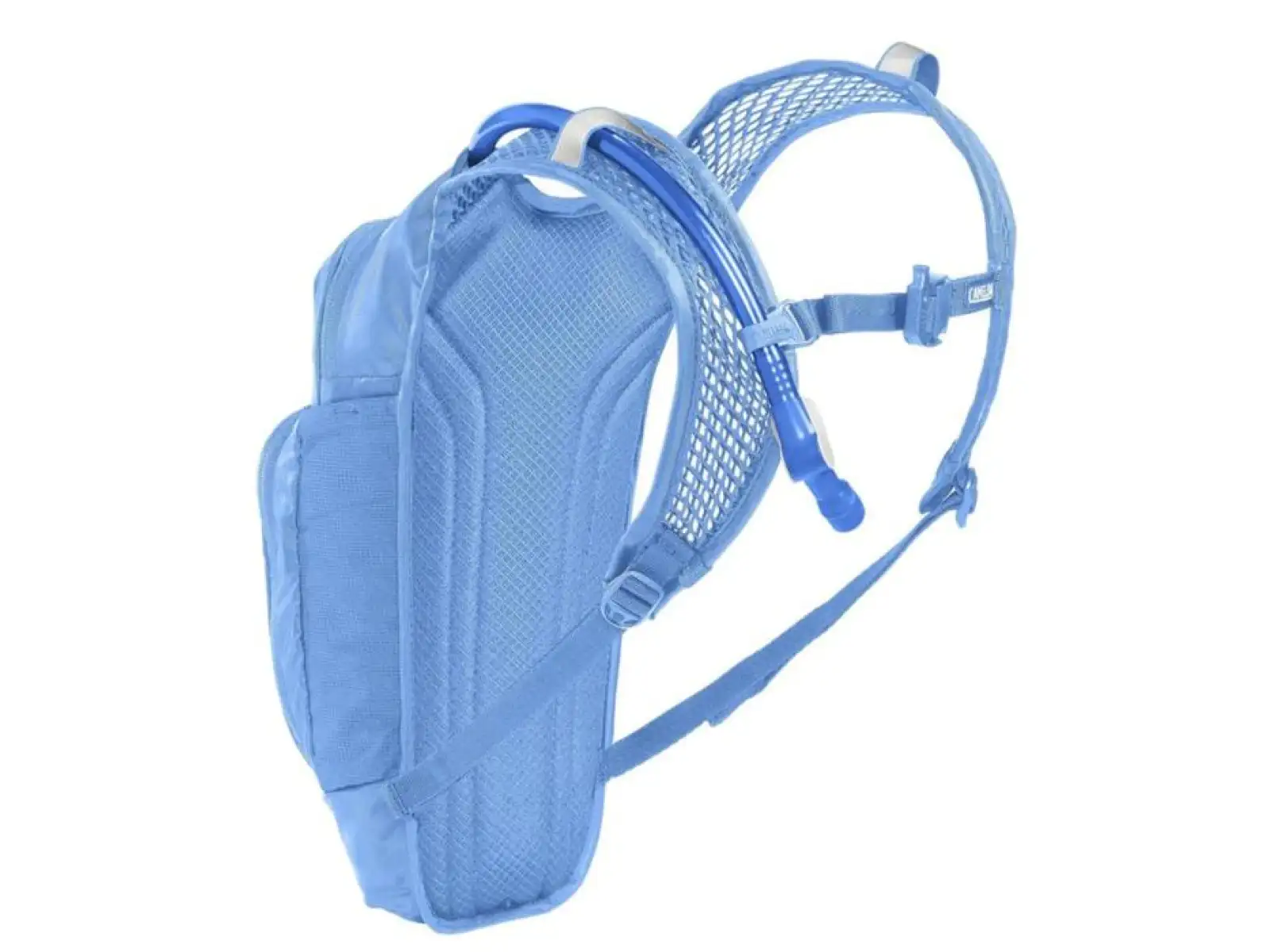 Detský batoh Camelbak Mini Mule 5 l + rezervoár 1,5 l (modrý s palmovým vzorom)