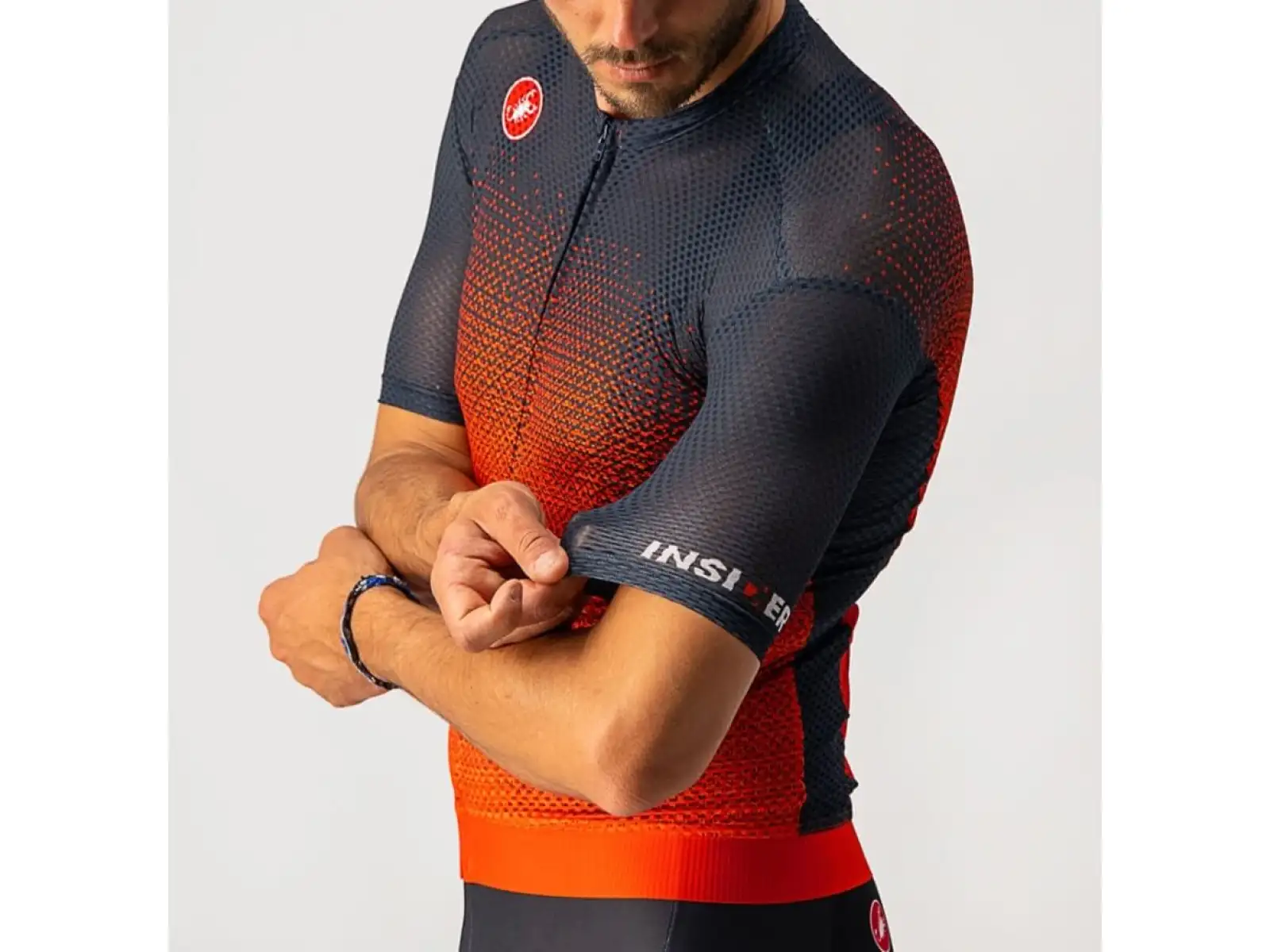 Castelli Insider pánsky dres s krátkym rukávom fiery red/savile blue