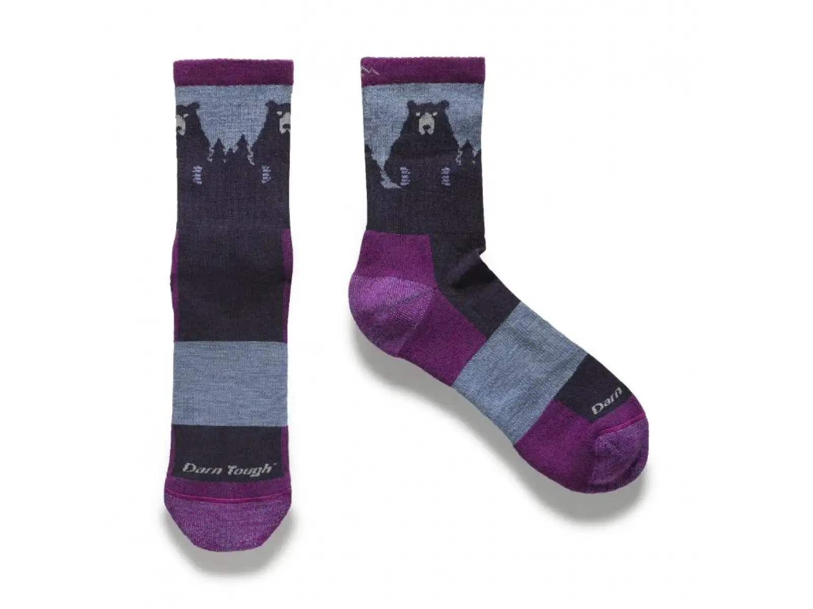 Darn Tough Bear Town Micro Crew Lightweight Cushion dámske ponožky Purple