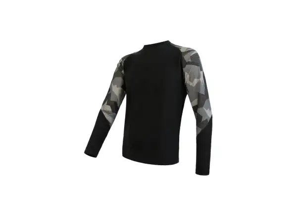 Sensor Merino Impress pánske termoprádlo dlhý rukáv čierna/Camo