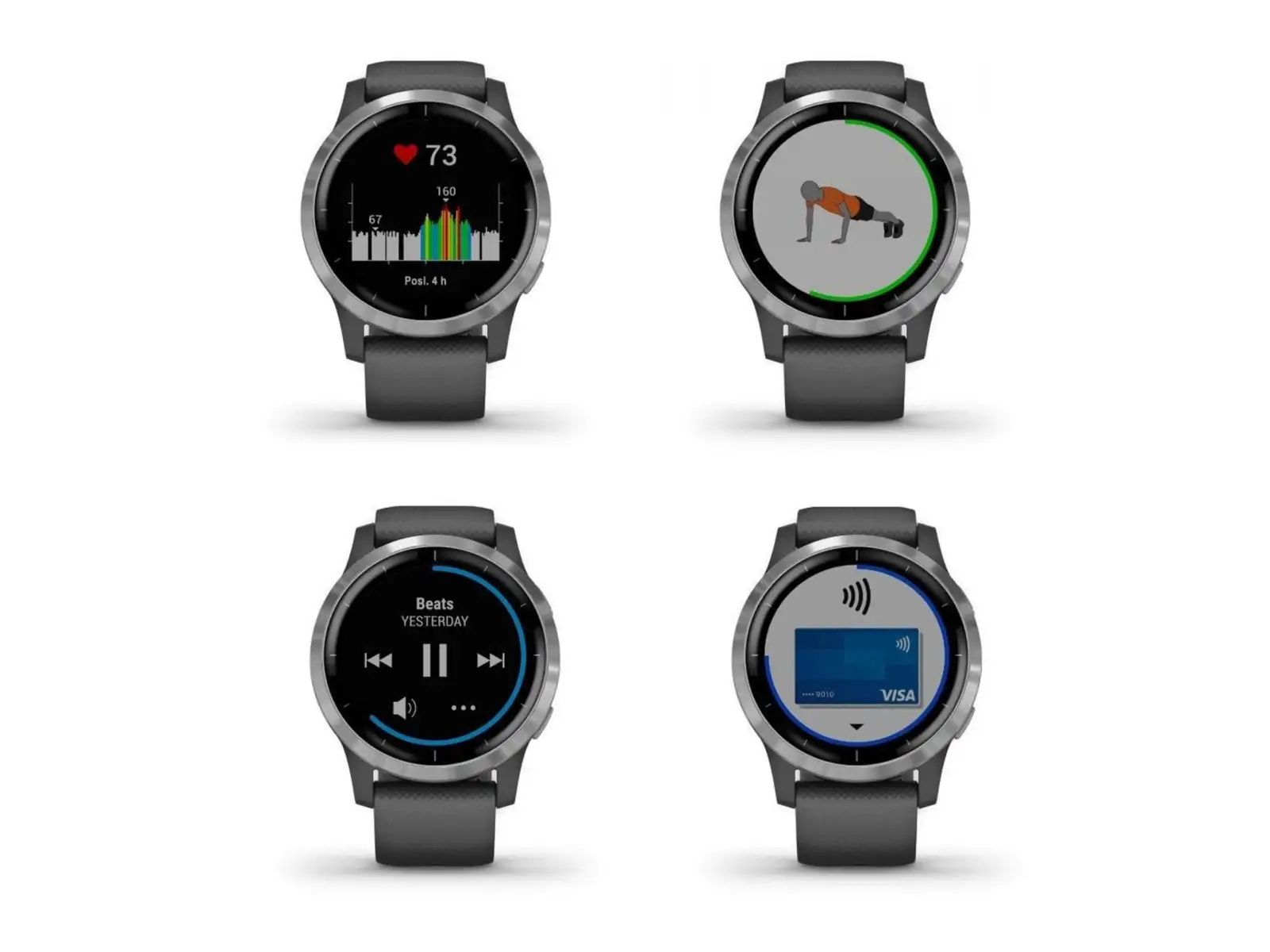 Garmin vívoActive 4 športové hodinky Gray/Black Band