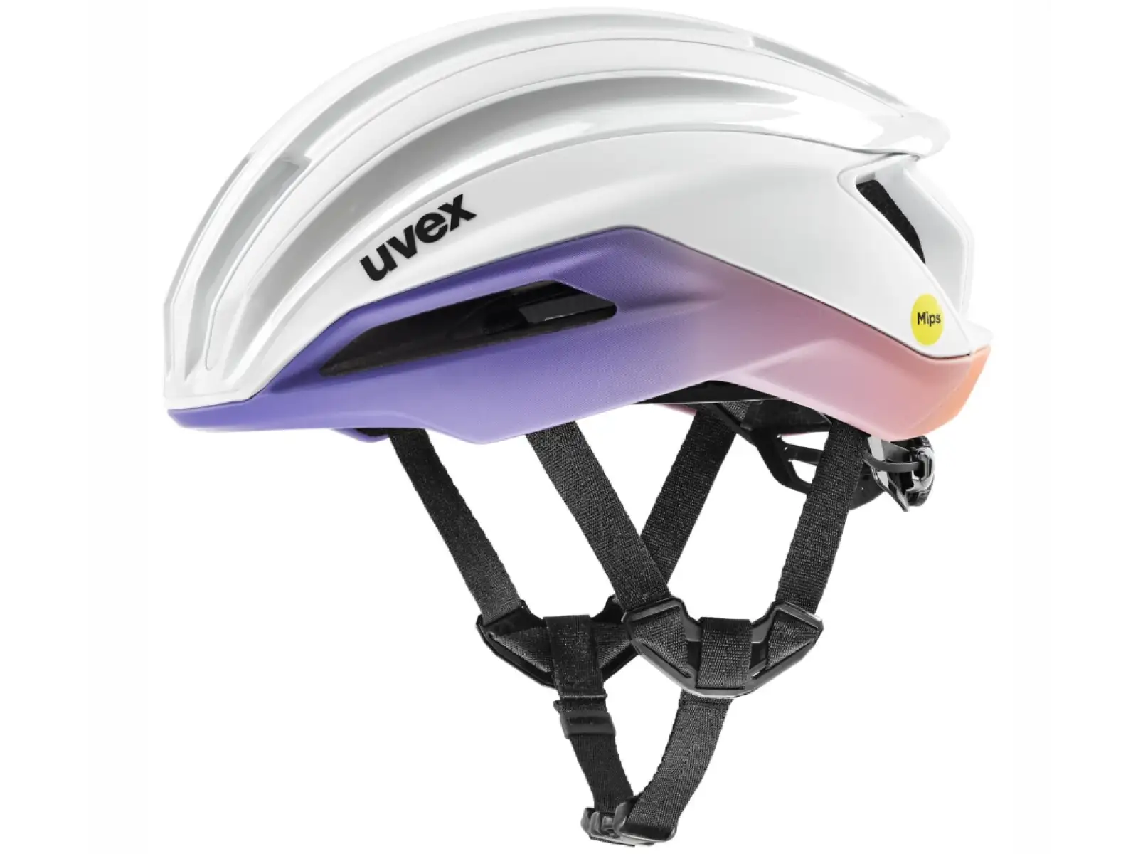 Uvex Surge Aero MIPS cestná prilba White/Lila Apricot Matt