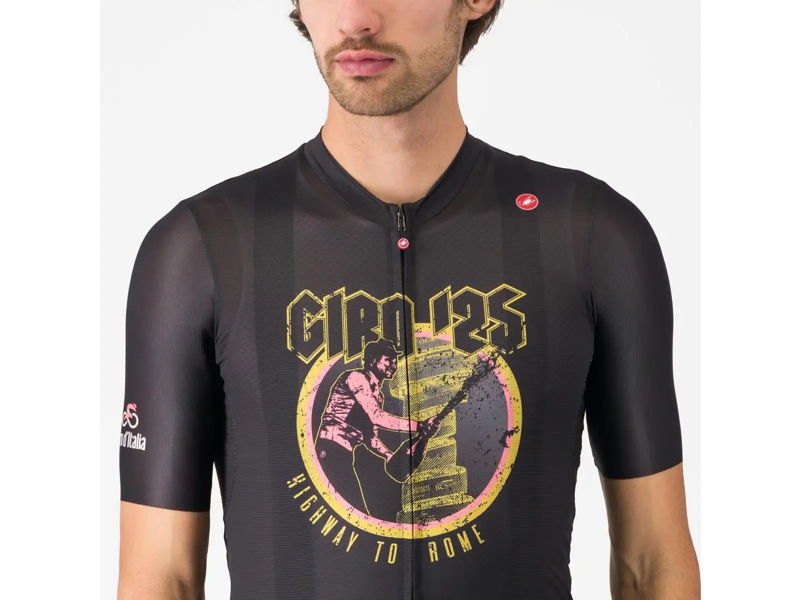 Castelli Giro Highway To Rome pánsky dres krátky rukáv Nero