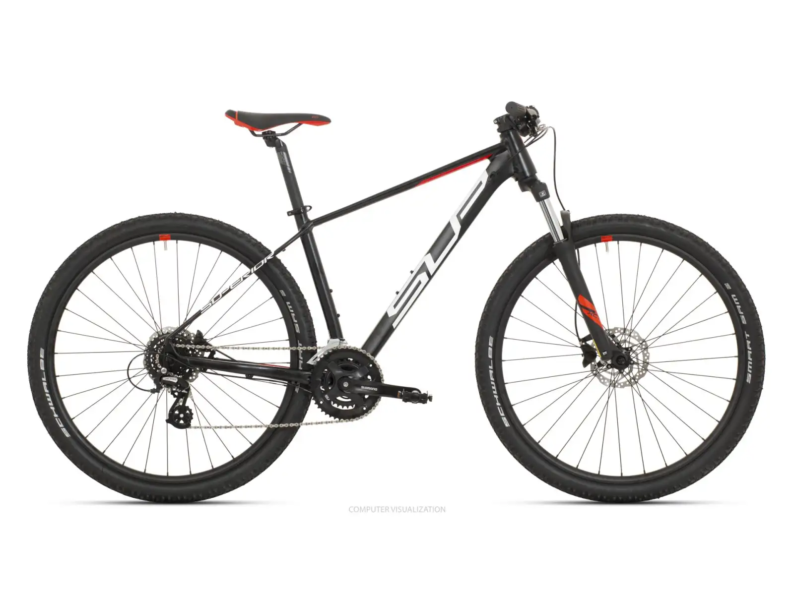 Horský bicykel Superior XC 819 Matte Black/White/Team Red