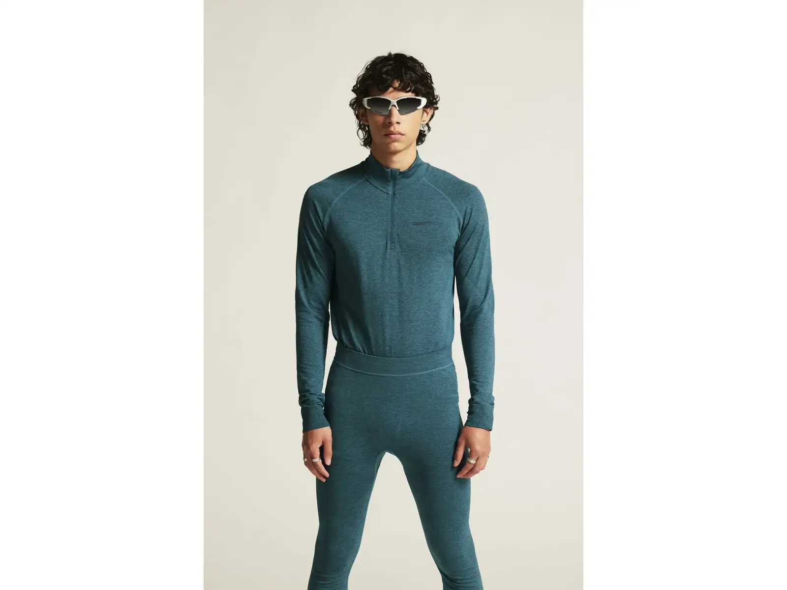 Craft Core Dry Active Comfort Zip pánske tričko dlhý rukáv zelená