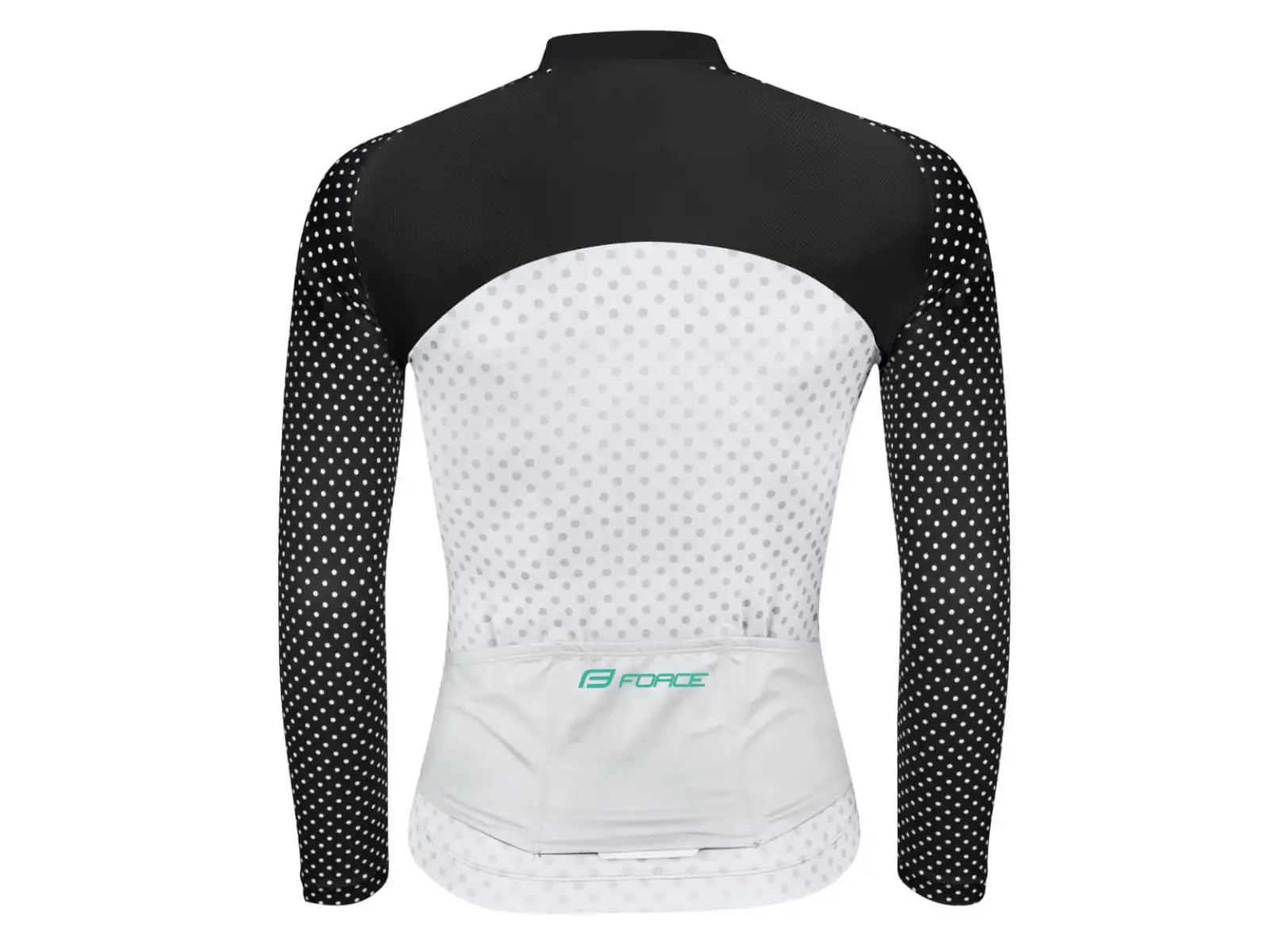 Force Points dámsky dres s dlhým rukávom black/white/turquoise