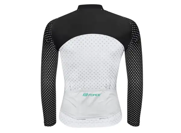 Force Points dámsky dres s dlhým rukávom black/white/turquoise