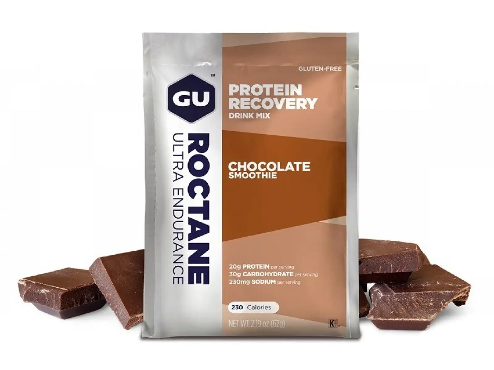 GU Roctane Recovery Drink Mix Chocolate Smoothie vrecko 62 g