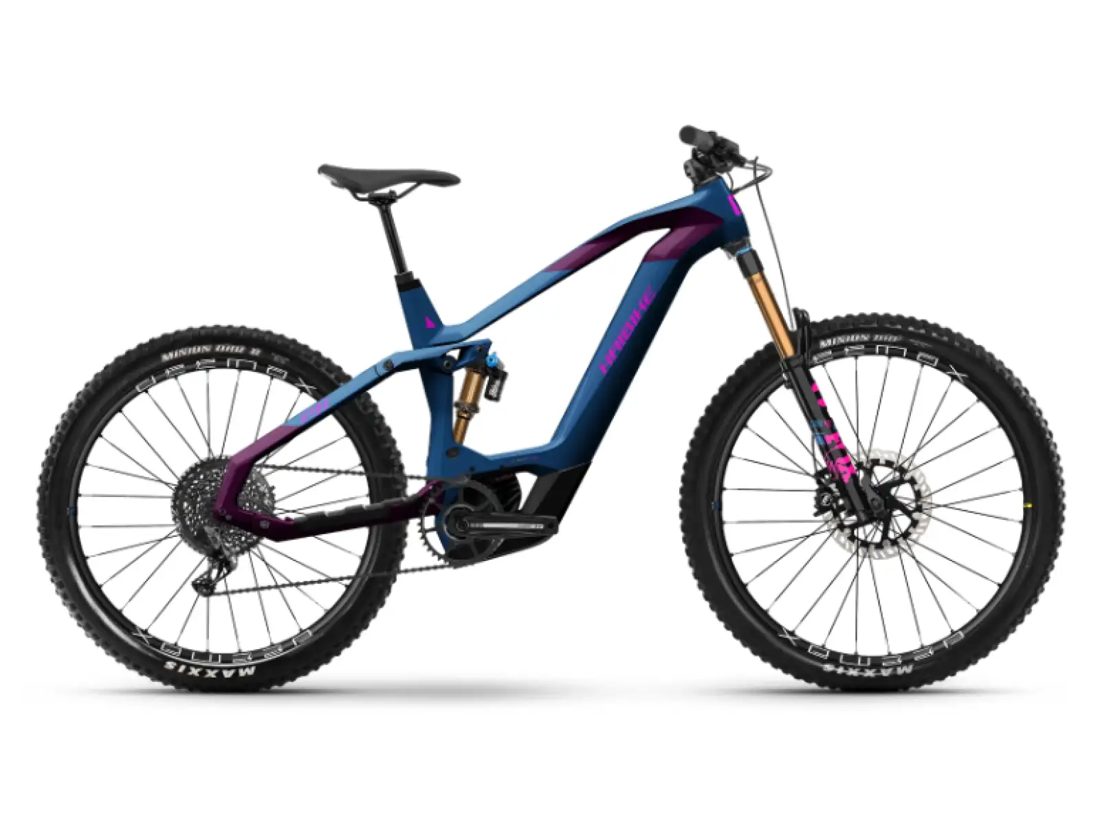 Haibike Hybe 11 Blue/Magenta/Pink celoodpružený elektrobicykel
