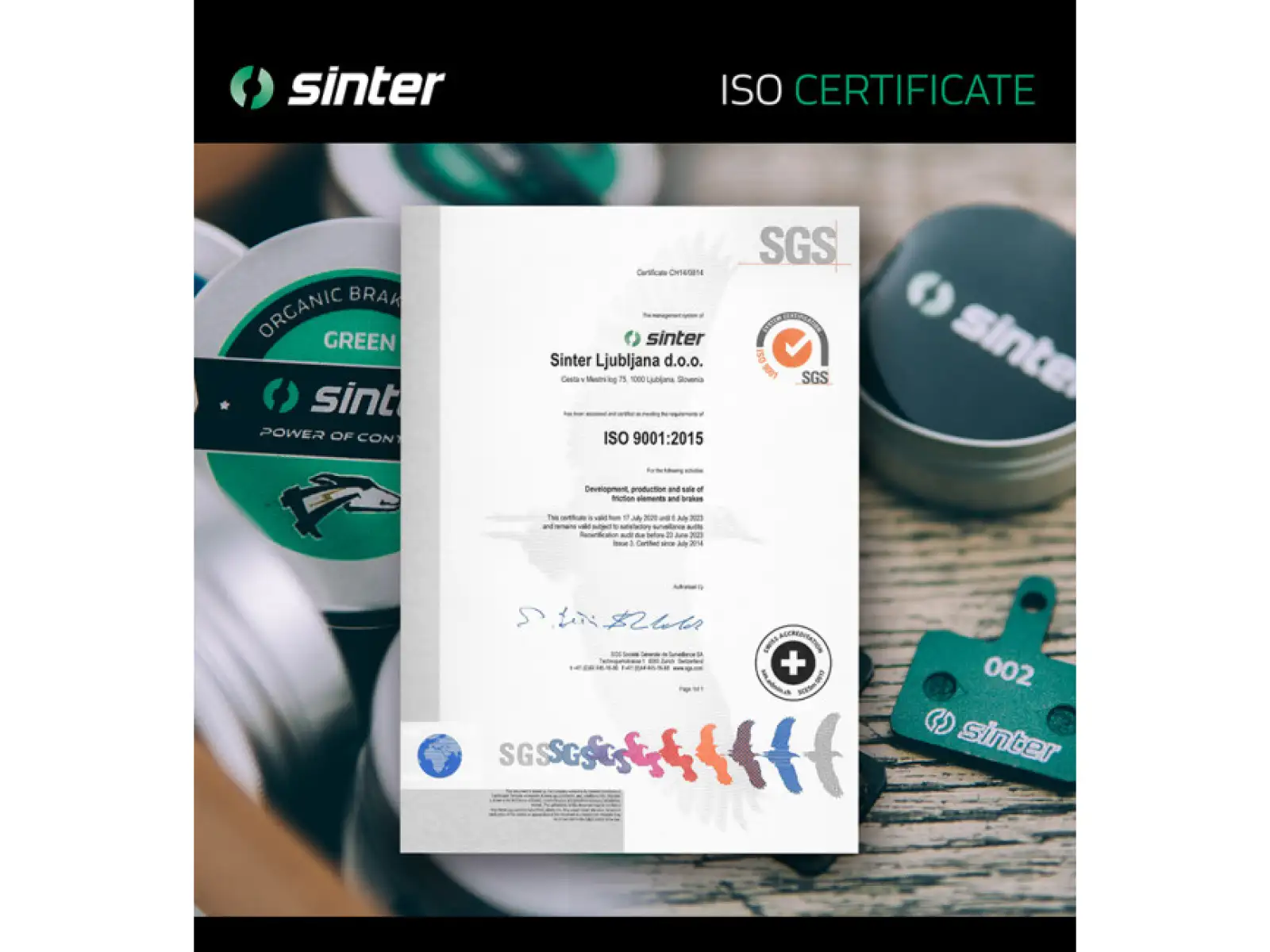 Sinter Shimano G Type brzdové doštičky polymér modrá