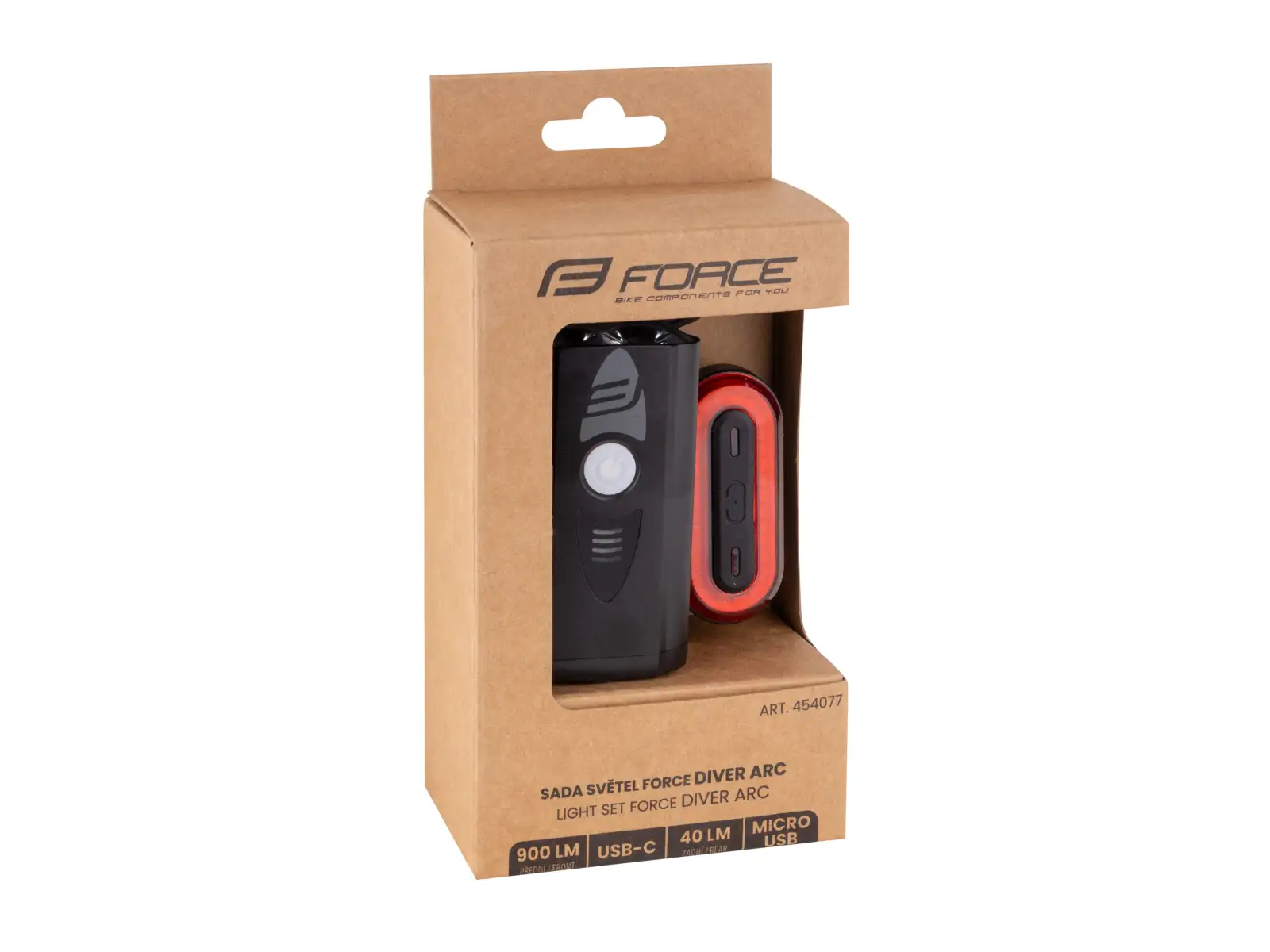 Force Diver ARC sada svetiel predné a zadné USB