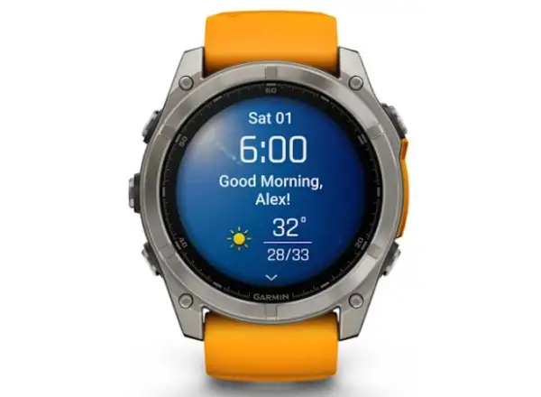 Garmin fenix 8 - 51 mm AMOLED Sapphire inteligentné hodinky Titanium Orange/Graphite