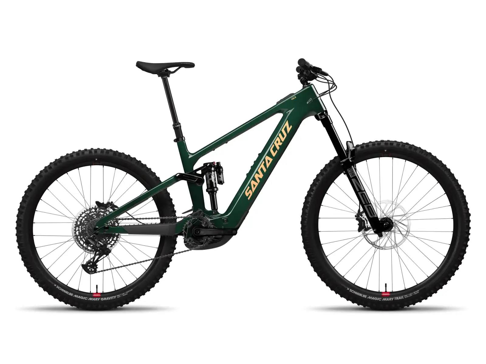 Santa Cruz Vala 1 C MX GX AXS CH celoodpružený elektrobike Midnight Green