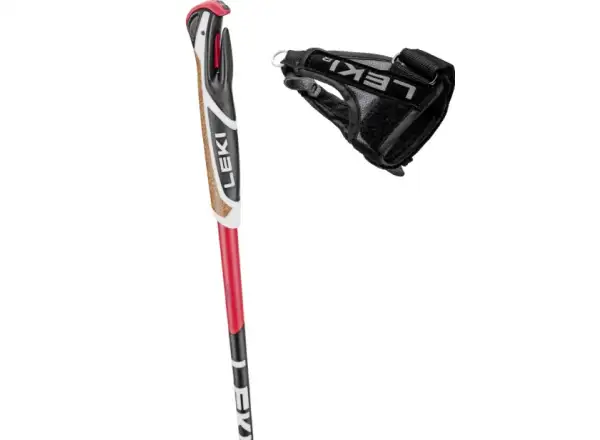Leki CC 450 bežecké palice čierny-trešňovo-červenobiely.