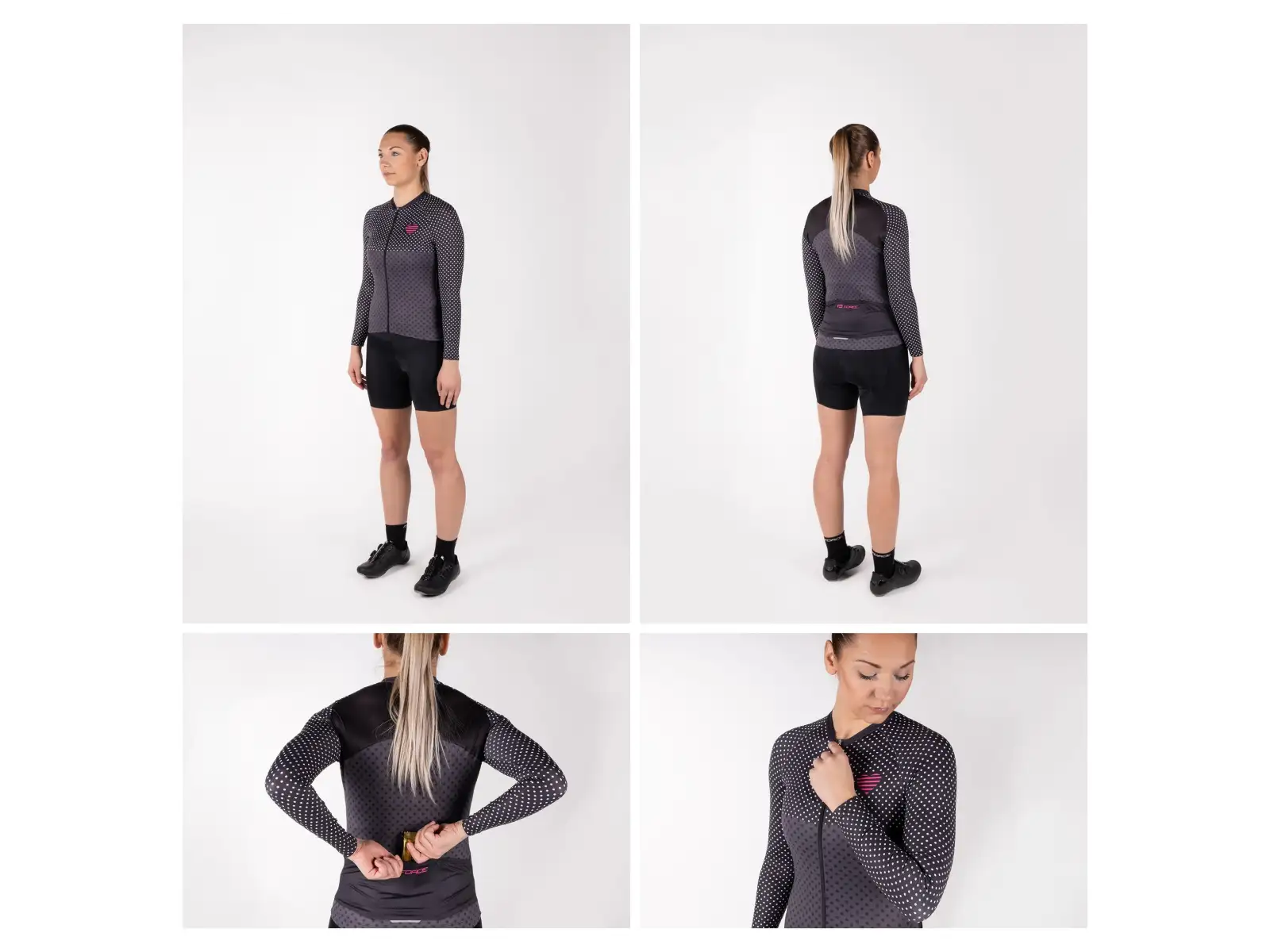 Force Points dámsky dres s dlhým rukávom black/pink