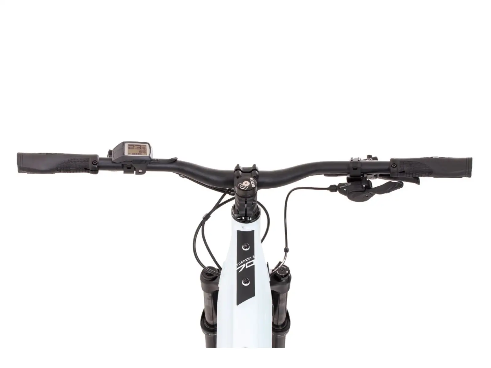 Rock Machine Torrent INT e70-29 Gloss White/Black horský e-bike s jednoduchým nástupom