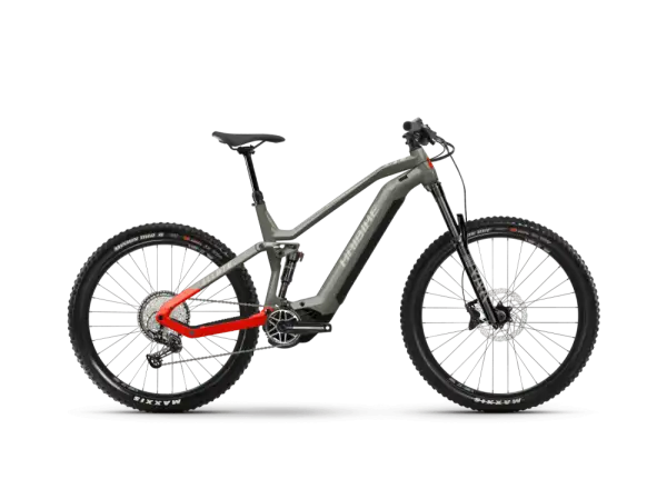 Haibike AllMtn 4 Gloss Khaki Red celoodpružený elektrobicykel