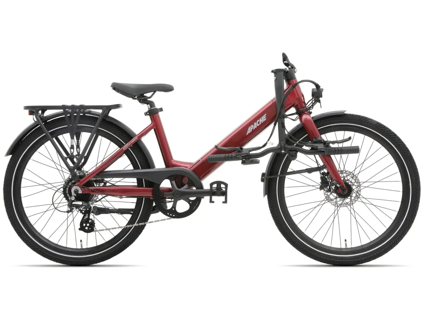 Apache Tanka 24 RX skladací elektrobicykel 363 Wh S/M bordová