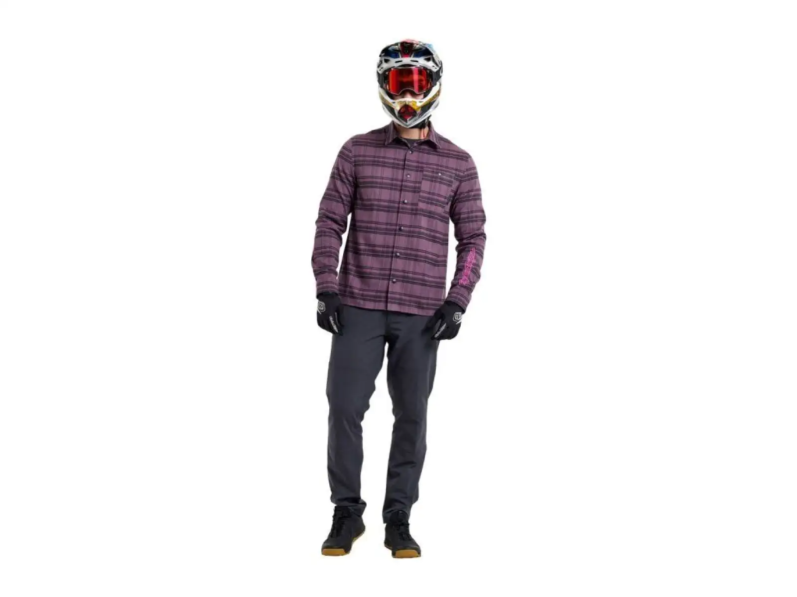 Troy Lee Designs Grind Flannel pánska košeľa Plaid Deep Purple