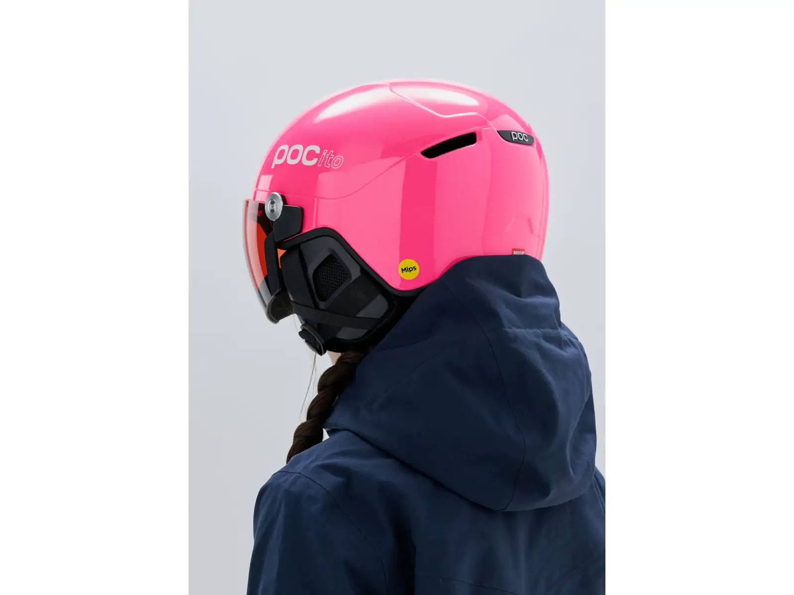 POC POCito Obex Visor detská lyžiarska prilba Fluorescent Pink