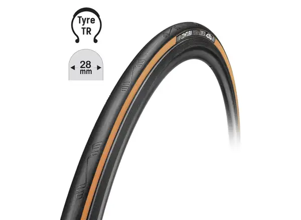 Cestný plášť Tufo Comtura Prima TR 28-622 (kevlar, čierno-béžová)