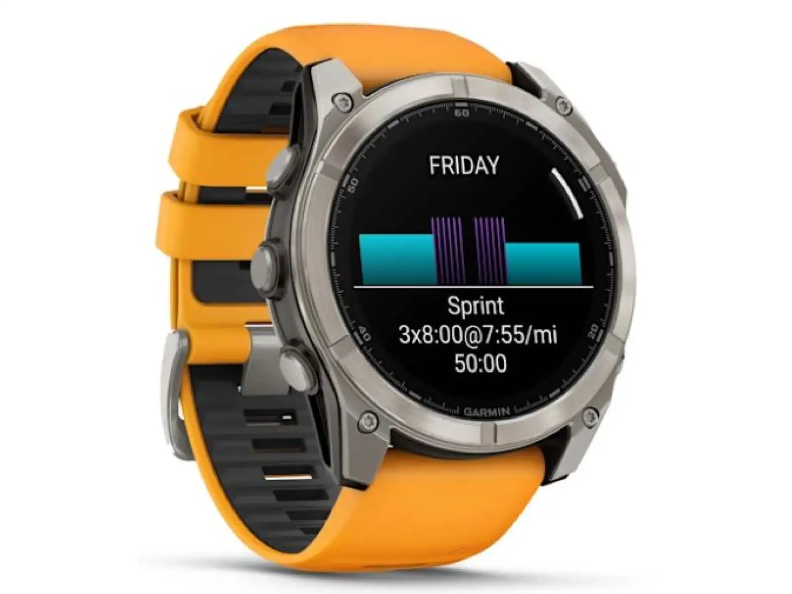 Garmin fenix 8 - 51 mm AMOLED Sapphire inteligentné hodinky Titanium Orange/Graphite