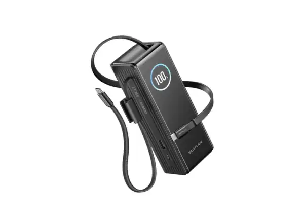 EcoFlow Rapid Power Banka (25000mAh,170W) 2x100W vstavaný USB-C kábel - čierna