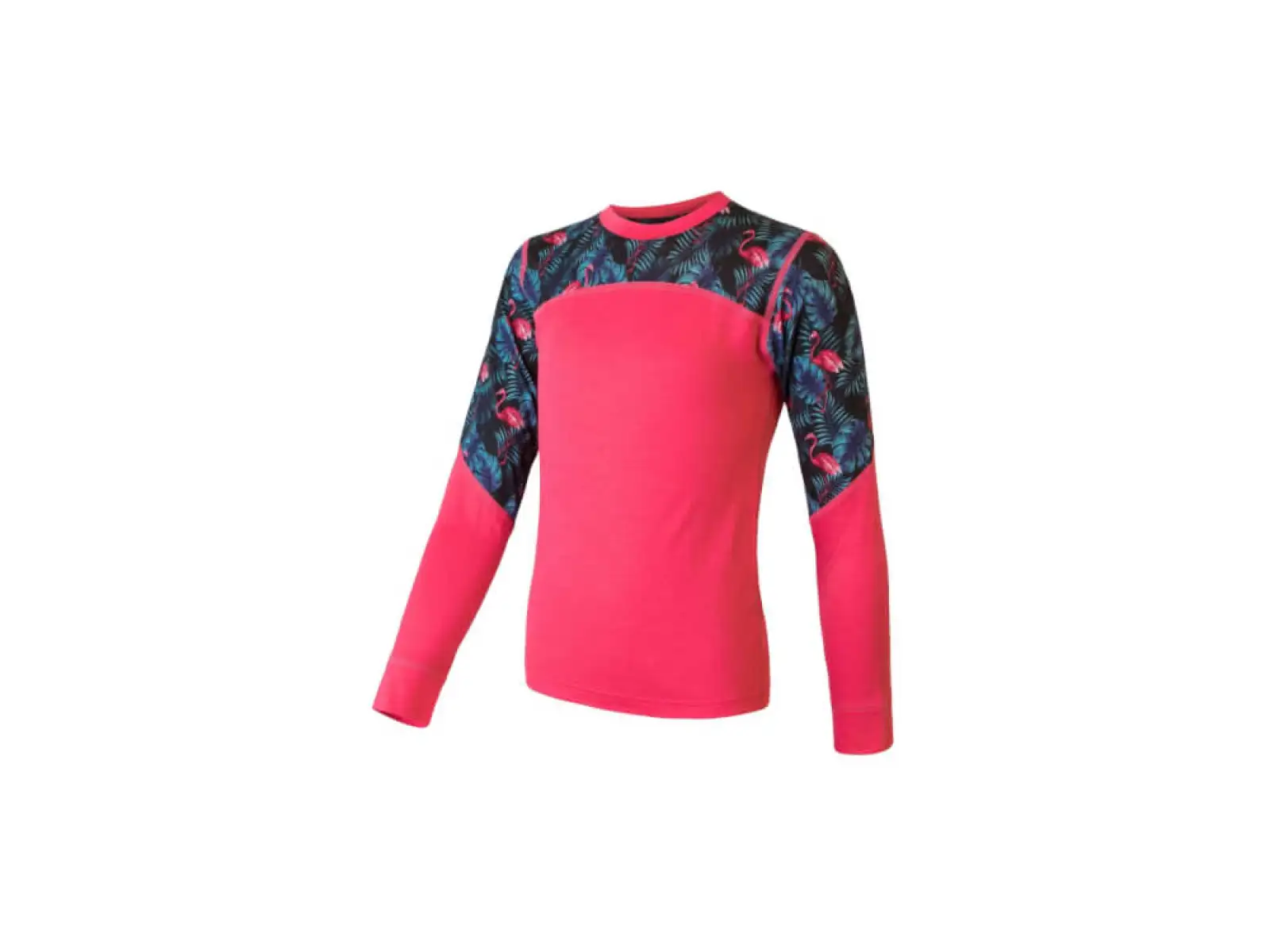 Sensor Merino Impress Set detské tričko dlhý rukáv + nohavice Magenta/Floral