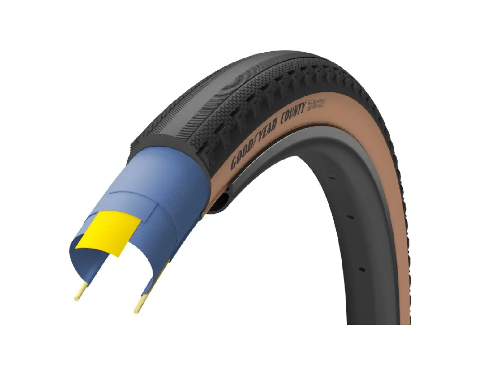 Goodyear County Ultimate Tubeless Complete 650x50 gravel plášť Kevlar Tan